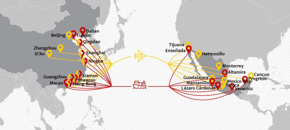从亚洲中国海运到墨西哥，中国海运公司，深圳海运代理